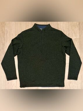Peter Millar Crown Sweater Fleece 1/4 Zip Pullover Olive Green Men’s Large